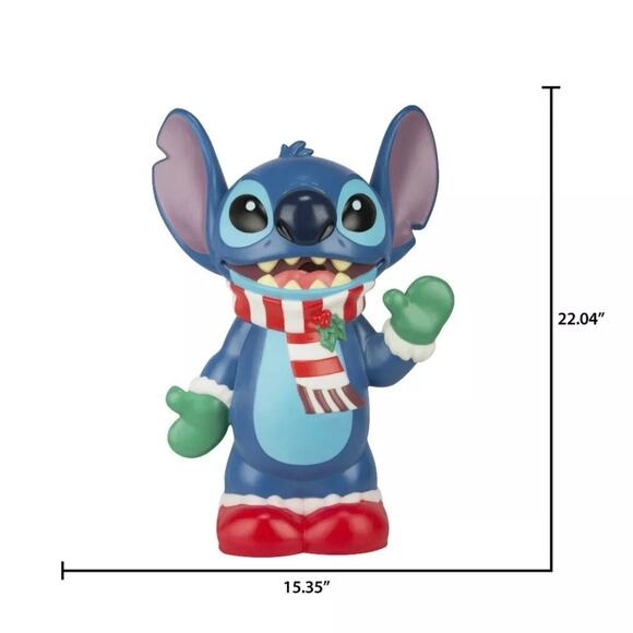 Disney Lilo & Stitch Lighted LED Christmas Holiday 22” Blow Mold NEW - Picture 2 of 8